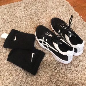 ASICS volleyball shoes + NIKE knee pads